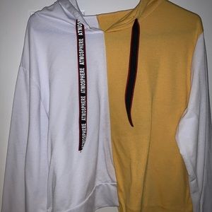 White and yellow pullover with detail on strings